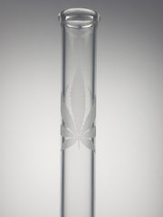 18'' White Cannabis Leaf Print Beaker