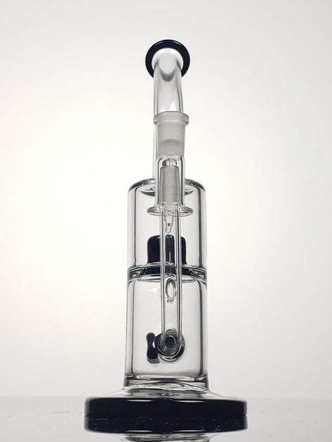 8'' Inline black perc dual chamber rig – ABSNTMINDED