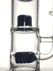8'' Inline black perc dual chamber rig
