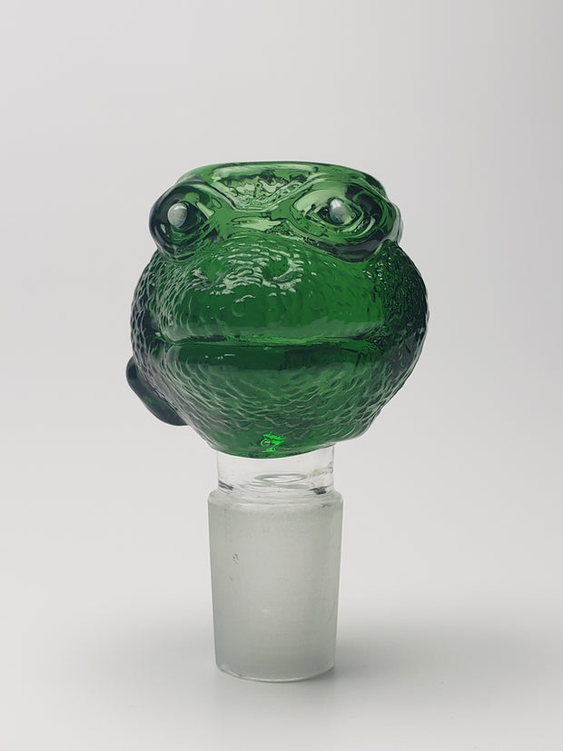 18mm Thick green glass turtle male bowl