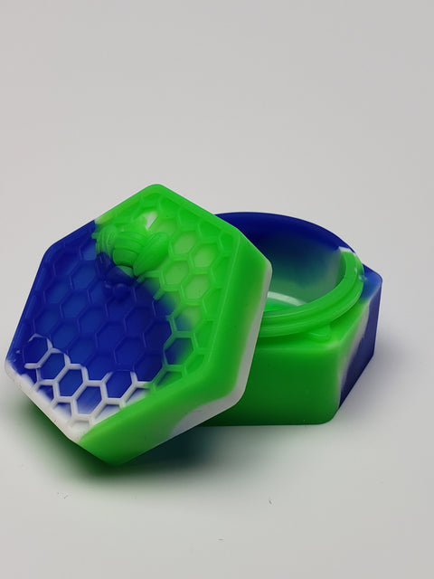 2" Blue/green honeycomb concentrate container