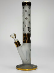 Diamond Glass 15'' gold and white straight tube