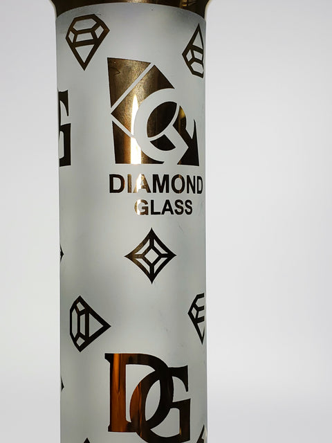 Diamond Glass 15'' gold and white straight tube