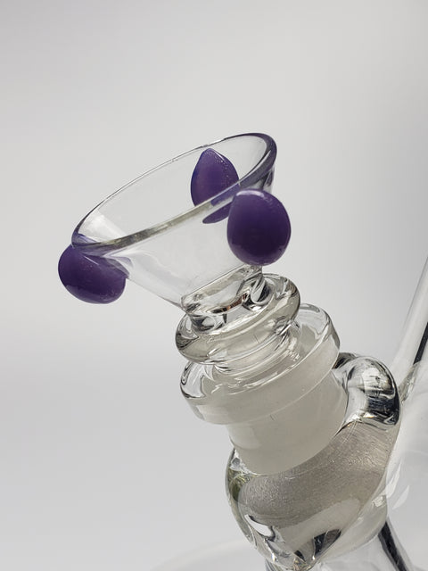 11" Hvy clear mini beaker with pink slime mouthpiece