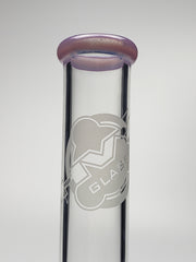 11" Hvy clear mini beaker with pink slime mouthpiece