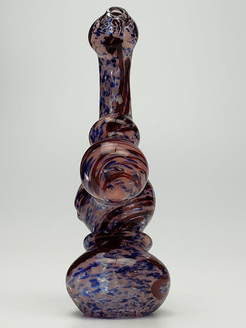 Pink red and blue spotted sherlock bubbler