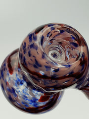 Pink red and blue spotted sherlock bubbler