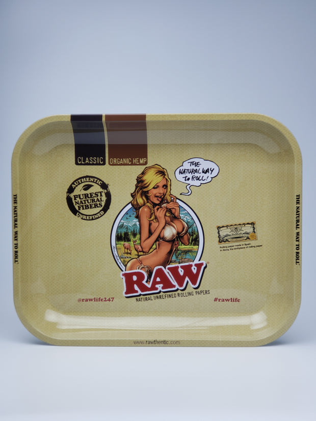 Raw large rolling tray with bikini girl