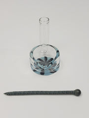 Baby blue dab dish with dabber