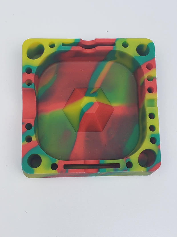 Silicone ash tray with multiple holders