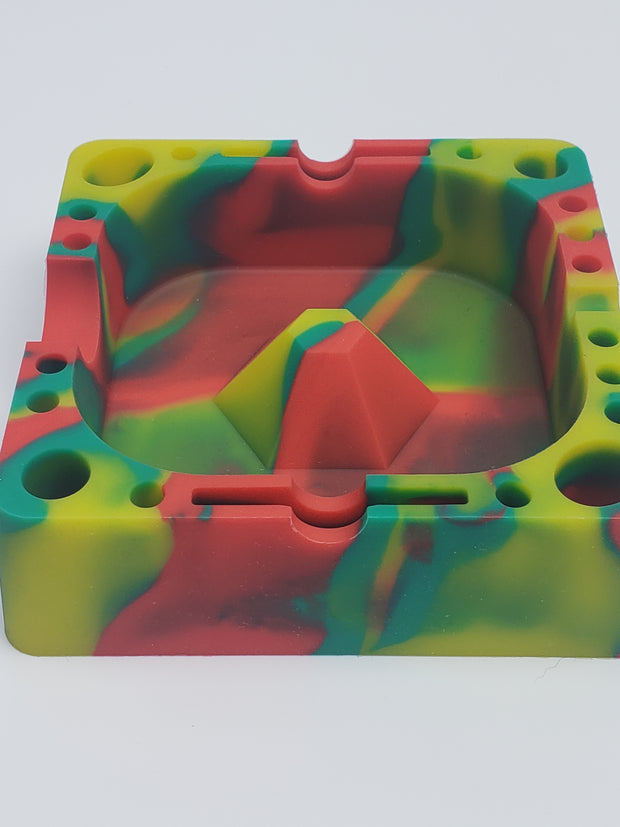Silicone ash tray with multiple holders