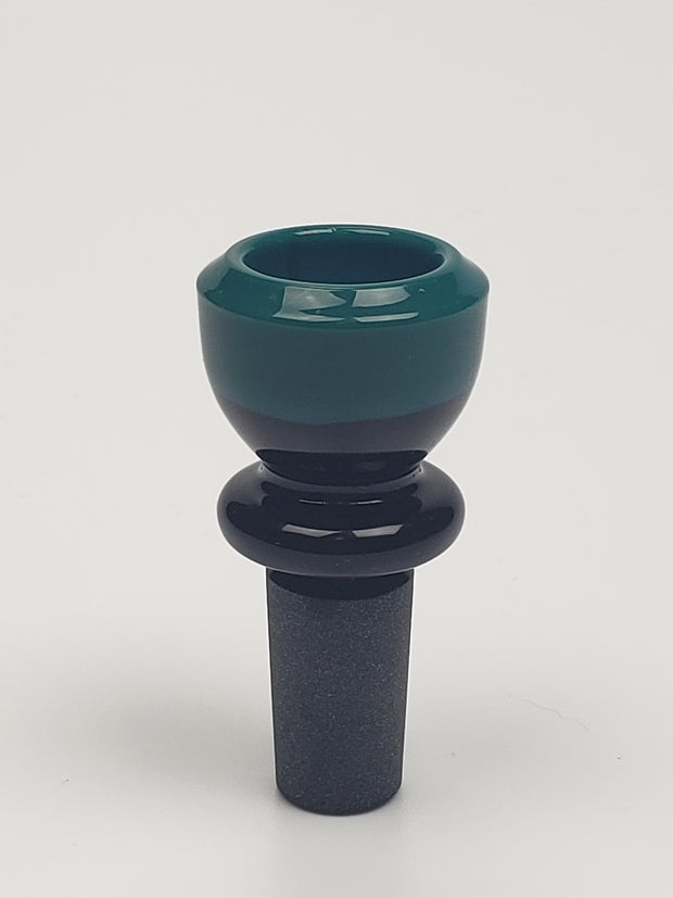 14mm male black and teal bowl