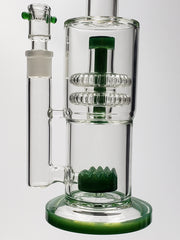12" can bong with jade fritted perc and dual layered shower-head
