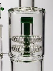 12" can bong with jade fritted perc and dual layered shower-head