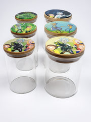 R&M bambo top glass jars