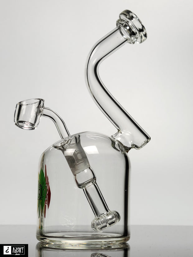 7" Zob bubbler with rasta print and recessed joint