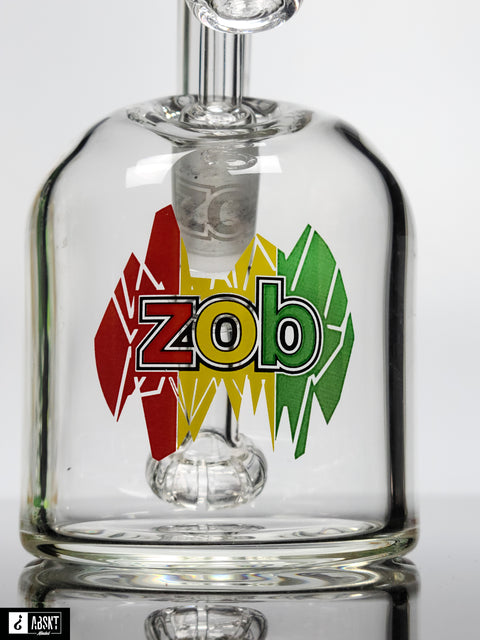 7" Zob bubbler with rasta print and recessed joint