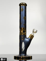 Diamond glass 15'' blue and gold straight tube