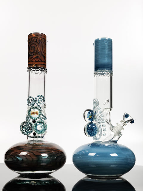 14" Hvy tag beakers with worked marbles
