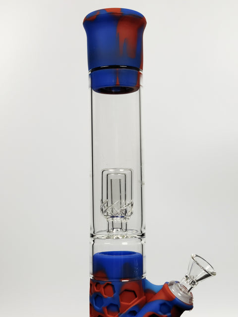 15" Silicone straight-tube with glass chamber