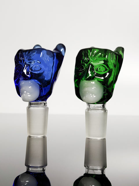 18mm Male bowl with colored glass bat