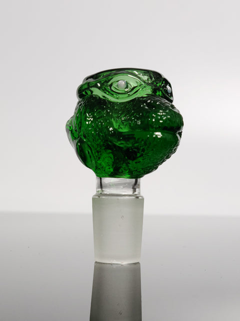 18mm Thick green glass turtle male bowl