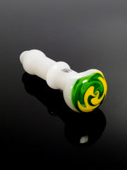 Mathematix white spoon with green and yellow maria reversal