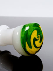 Mathematix white spoon with green and yellow maria reversal