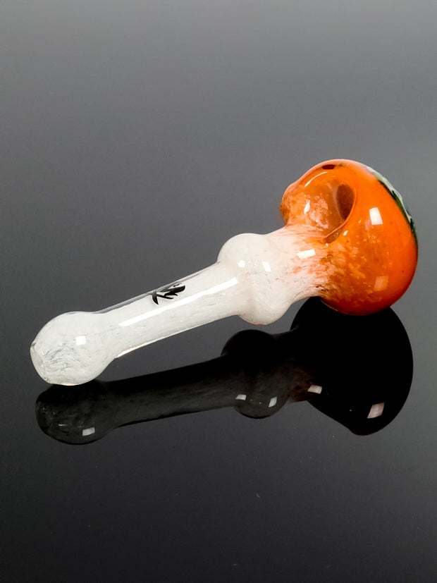 Mathematix 6'' white pipe with orange head with design