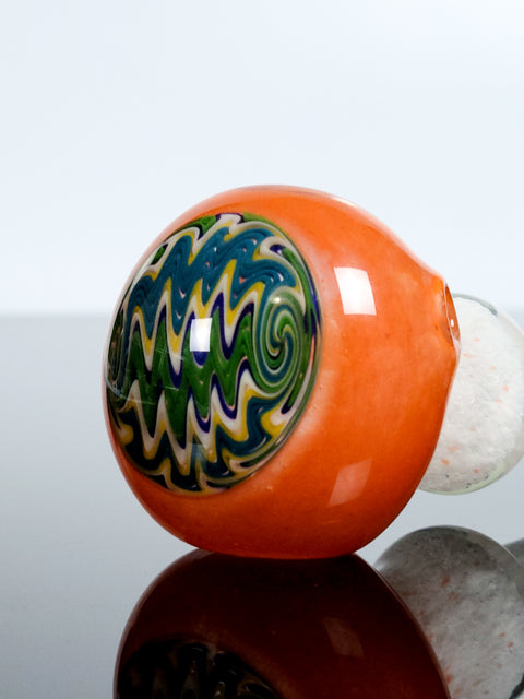 Mathematix 6'' white pipe with orange head with design