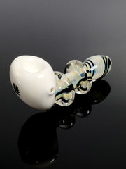 Mathematix large white bowl pipe with blue and white swirls