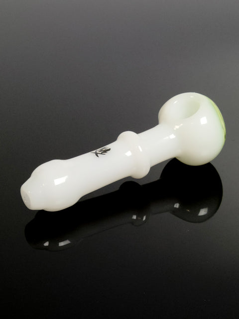 Mathematix spoon with white and green swirls