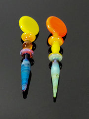 Glass worked dabbers by Andy Melts