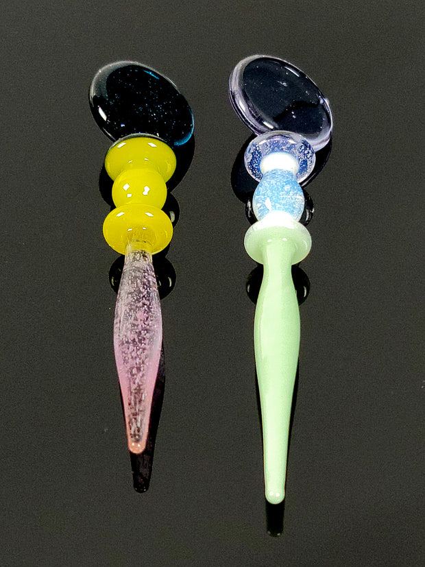 Glass worked dabbers by Andy Melts