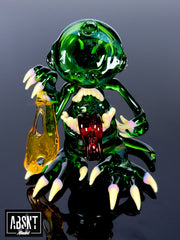 Jahni Glass Aliens holding slab pendants