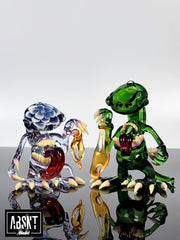 Jahni Glass Aliens holding slab pendants